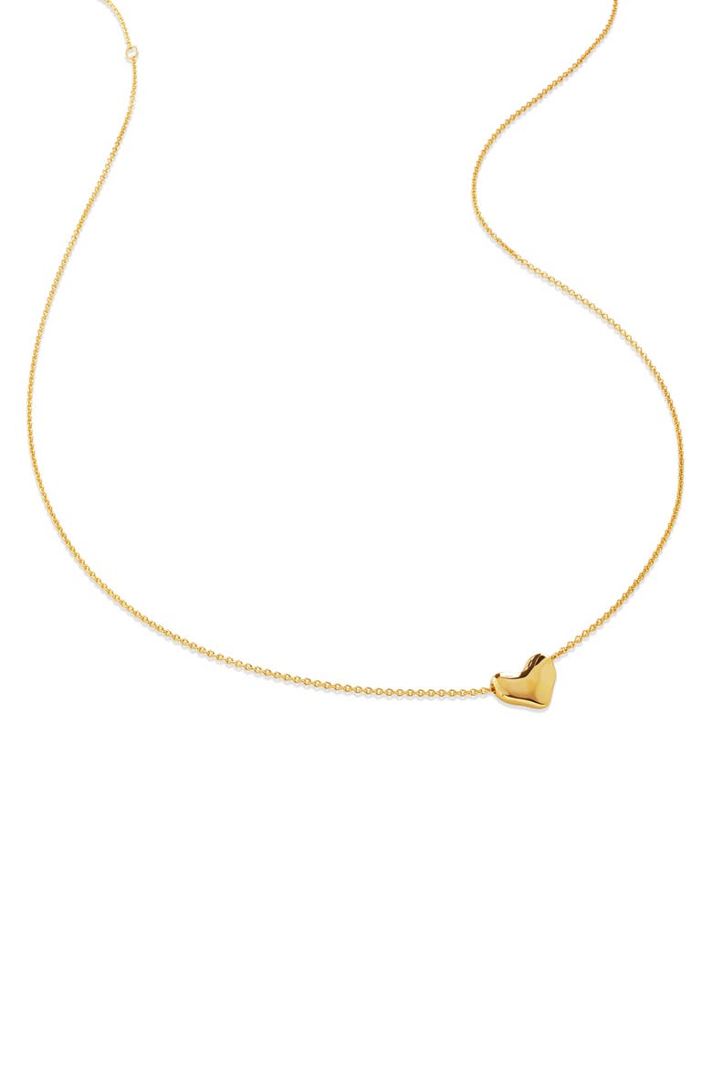Gold Monica Vinader Heart Pendant Necklace 