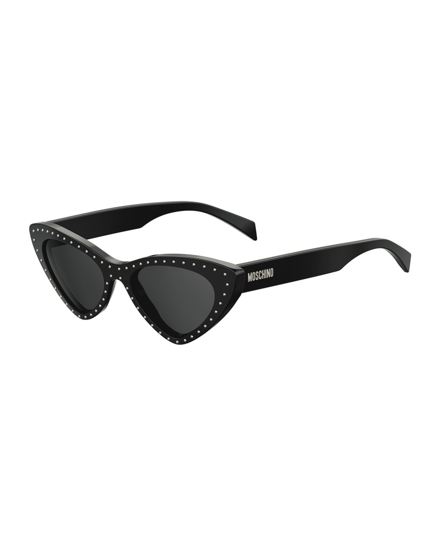 Black Moschino Cat-Eye Studded Optical Frames 