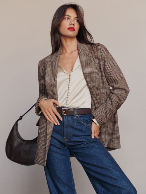 Brown check Reformation Winston Blazer 