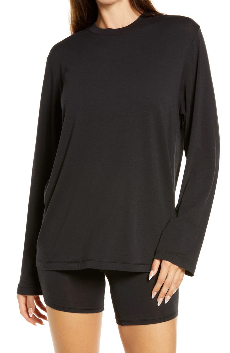 Black Skims Boyfriend Long Sleeve T-Shirt 