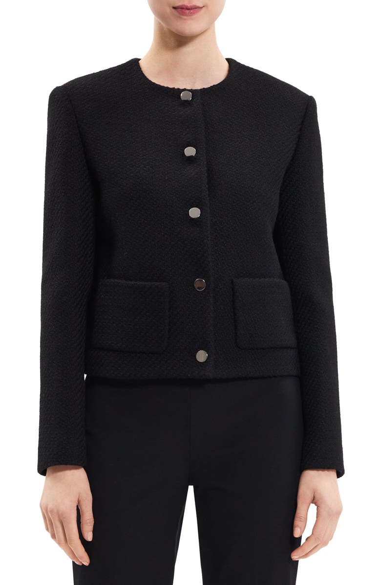 Black Theory Tweed Crop Jacket 