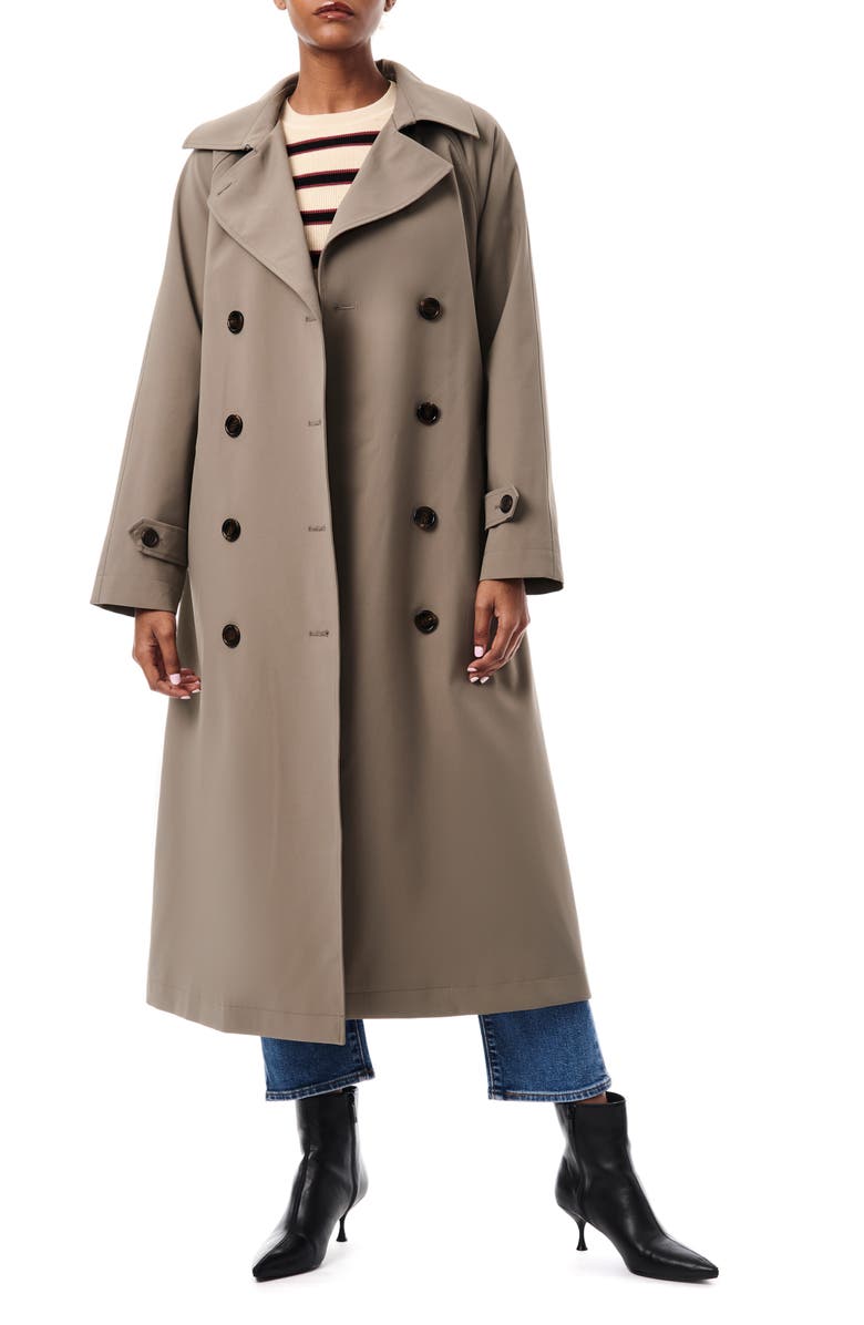 Brown-grey Bernardo Double Breasted Trench Coat 