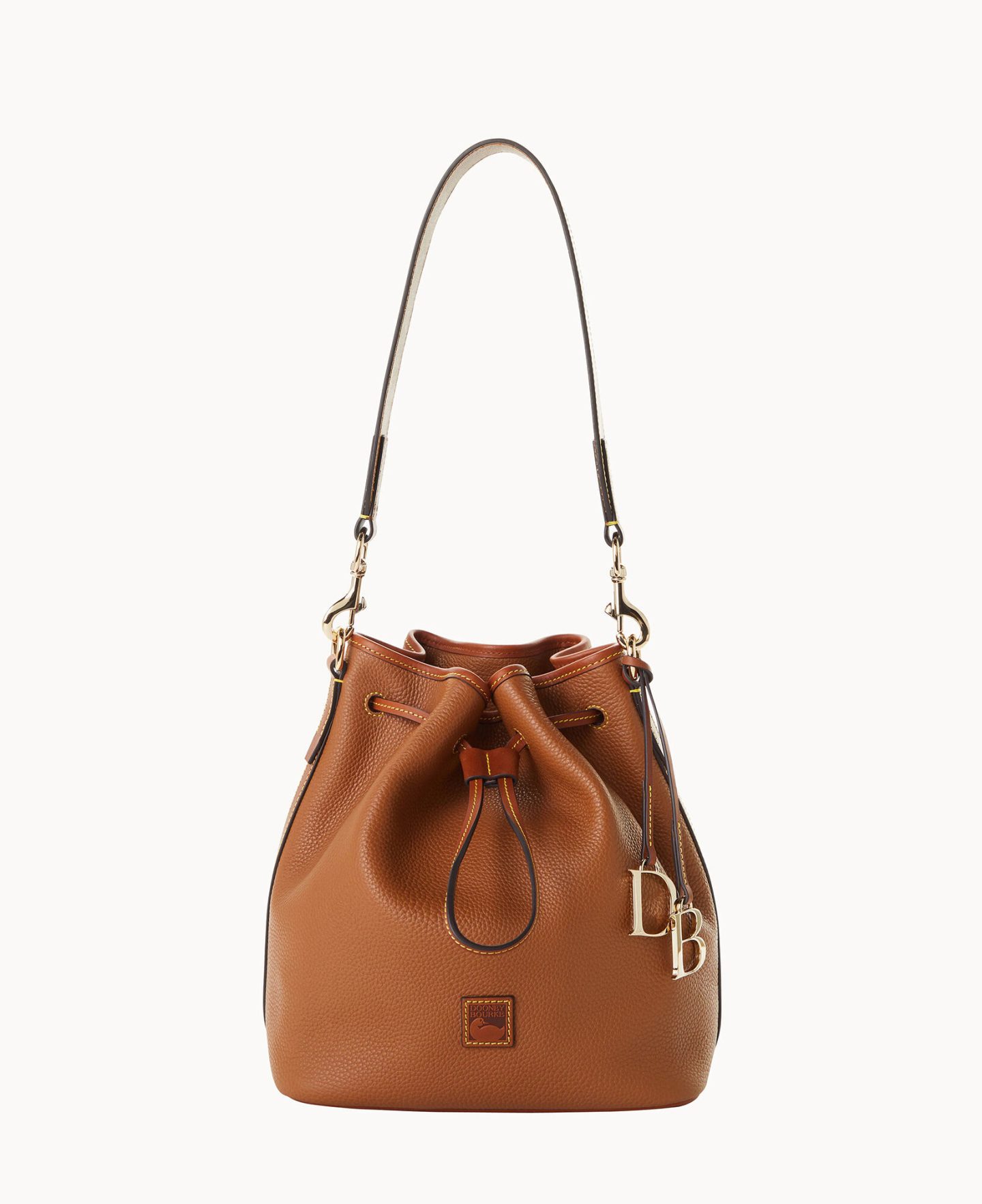 Tan Dooney and Bourke Pebble Grain Drawstring Bucket bag