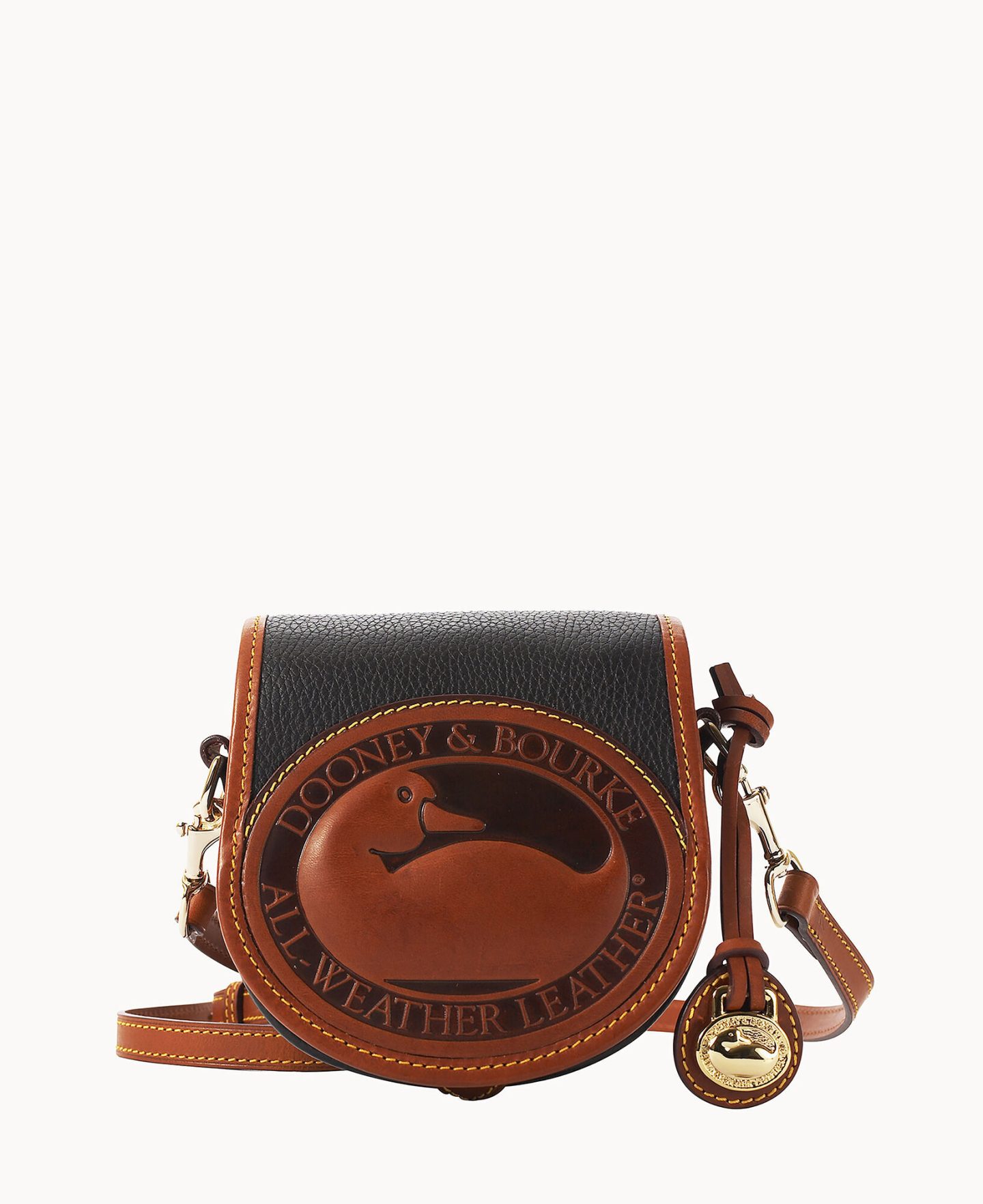 Black and tan Dooney and Bourke All Weather Leather 2 Duck Bag 