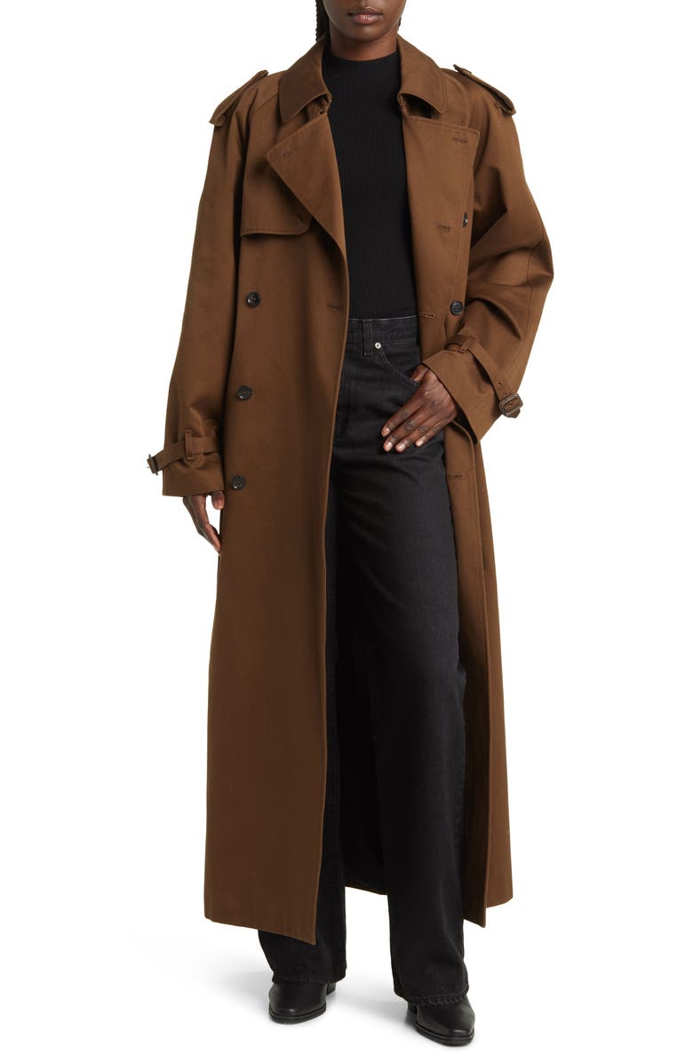 Brown Frame Wool Trench Coat 