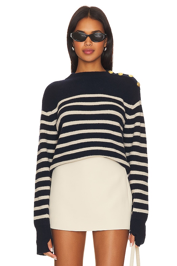 Navy and white Rag & Bone Nancy Stripe Crew 