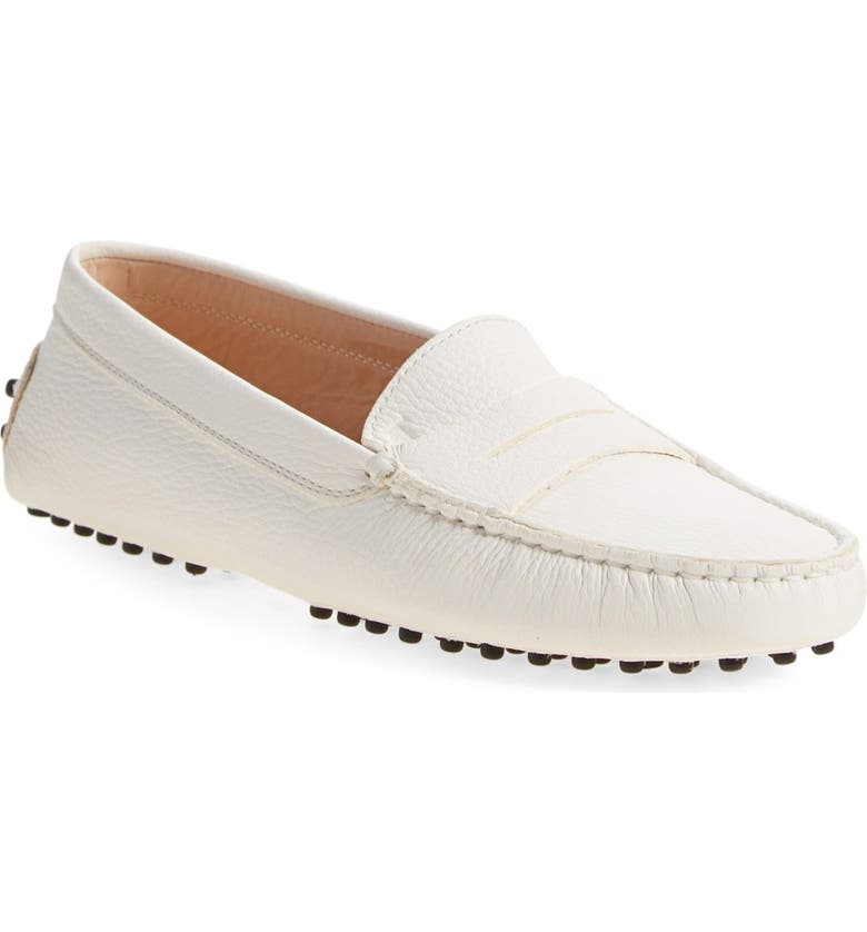 White Tod’s Gommini Driving Moccasin 