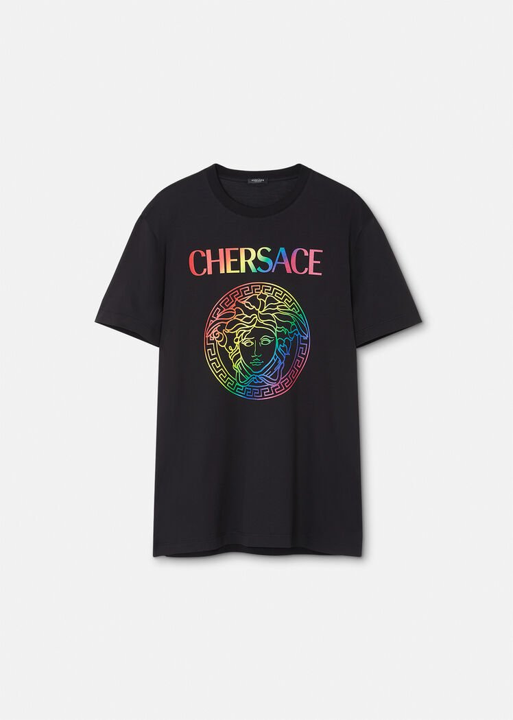 Black and rainbow Versace x Cher Chersace Pride T-Shirt 