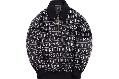 Black and white Versace x Kith Quarter Zip Pullover 