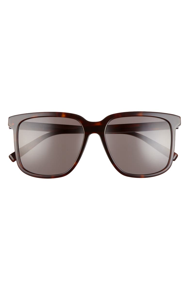 Brown Saint Laurent 56mm Square Sunglasses 