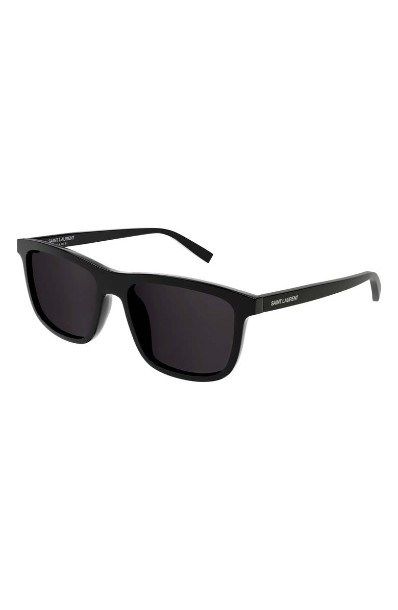 Black Saint Laurent Ace 56mm Square Sunglasses 