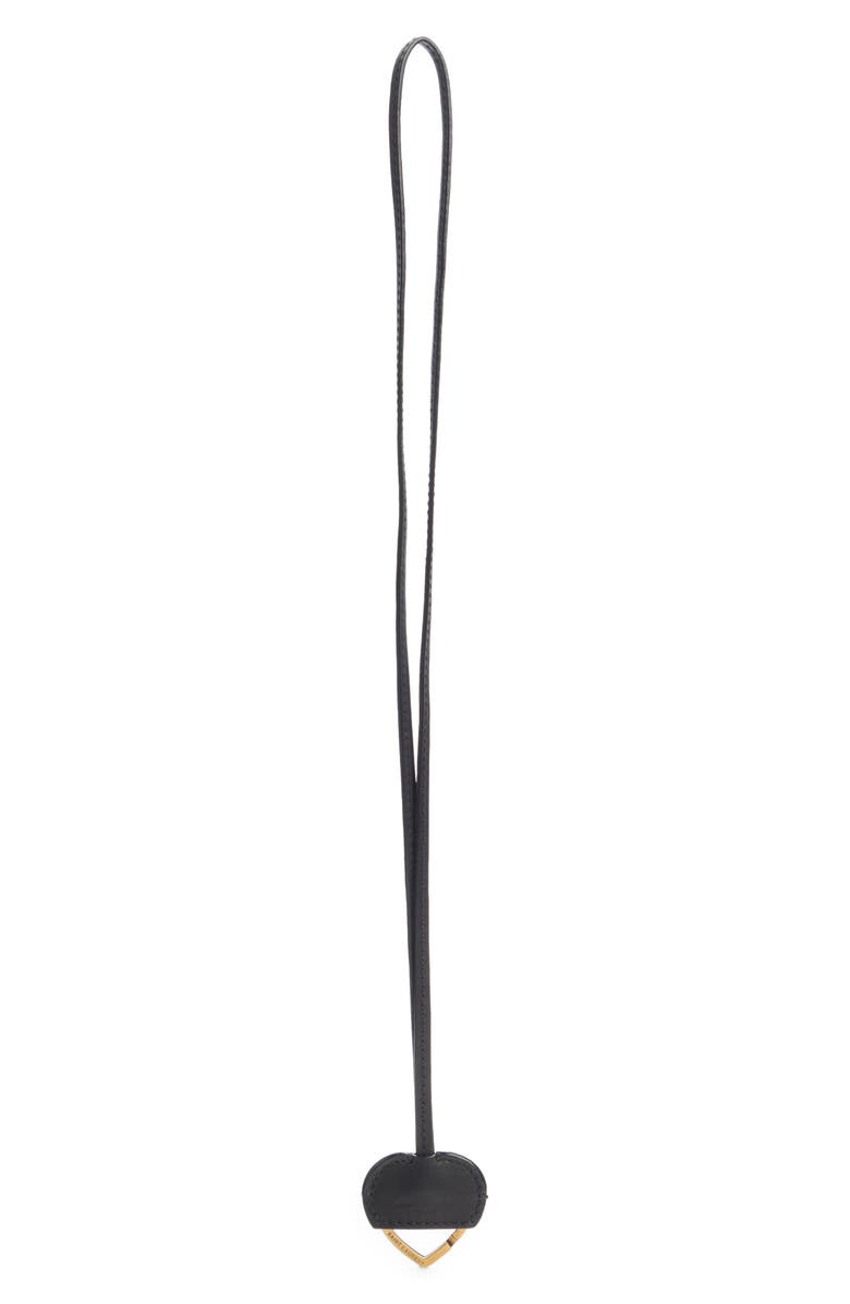 Black Saint Laurent Heart Key Ring Necklace 