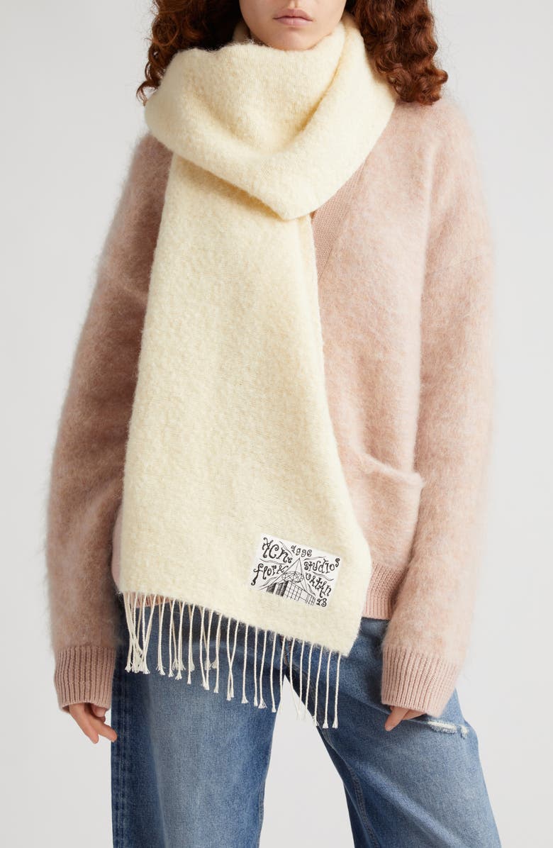 Ivory Acne Studio Vivy Fringe Scarf 