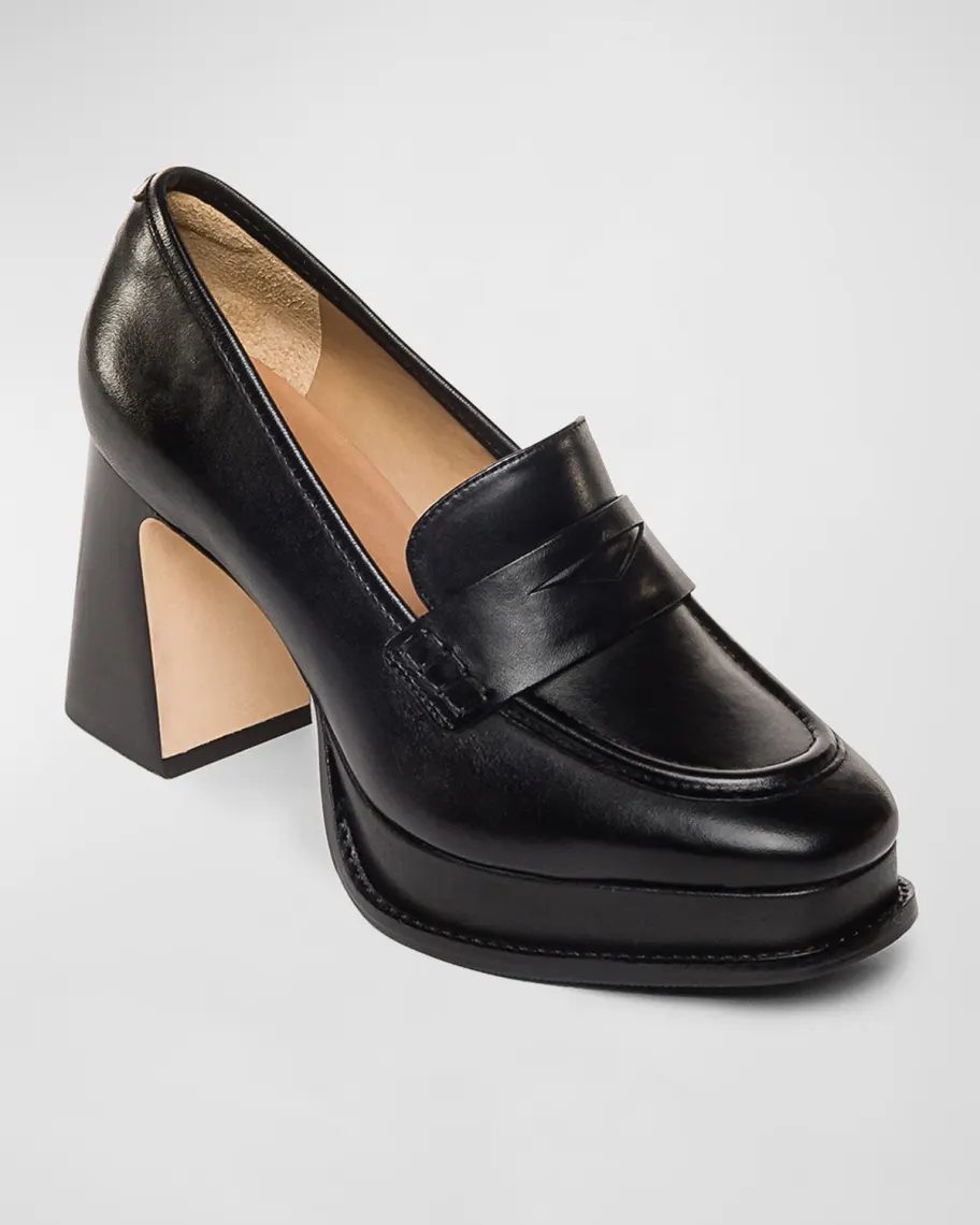 Black Bernardo Natalie Platform Loafers 