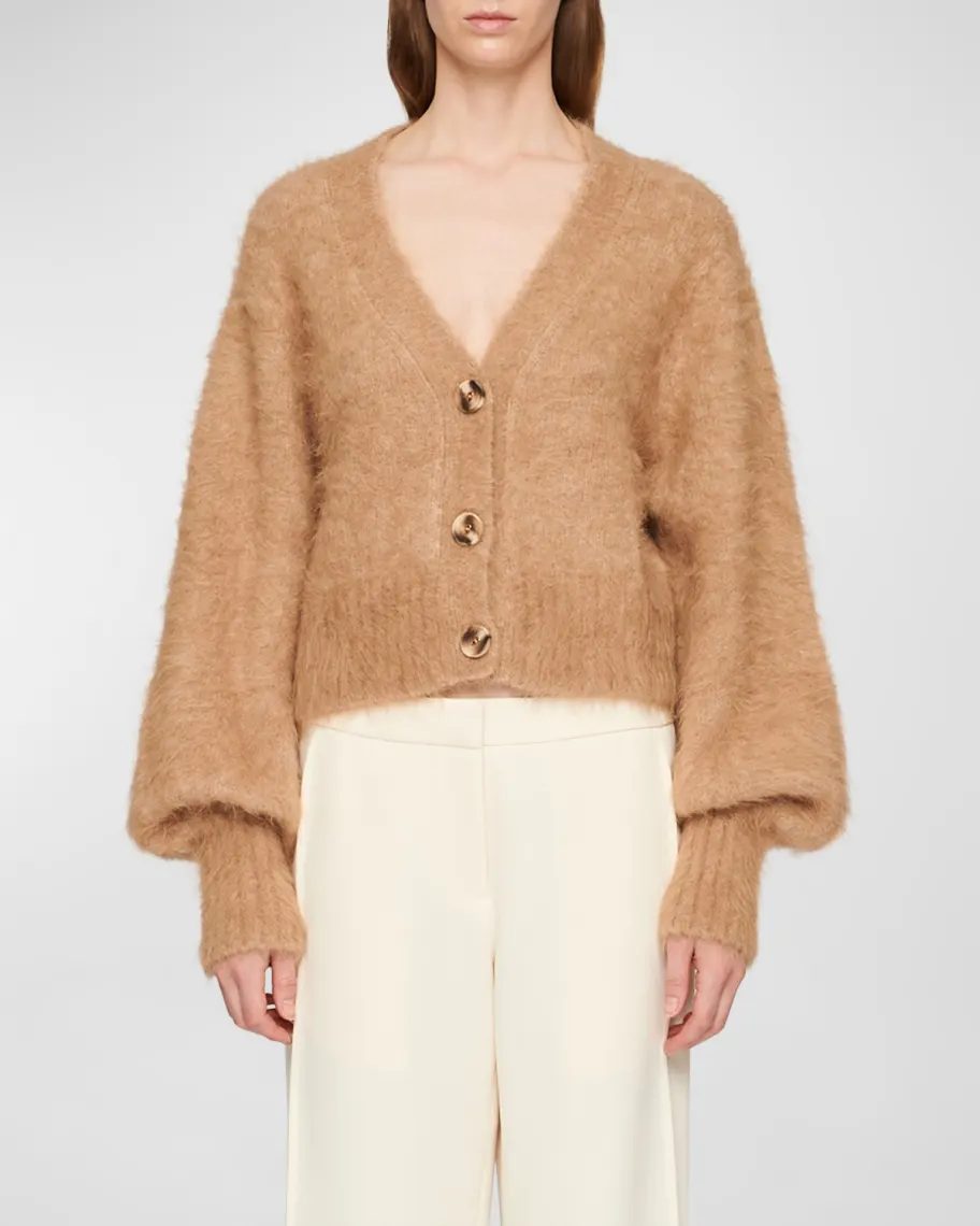 Camel Clea Abby Mohair Cardigan 