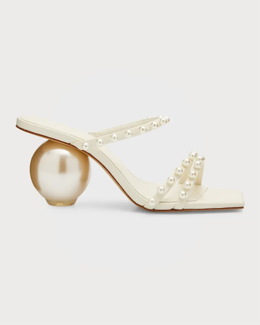 Ivory Cult Gaia Ilona Pearly Stud Mule Sandals 