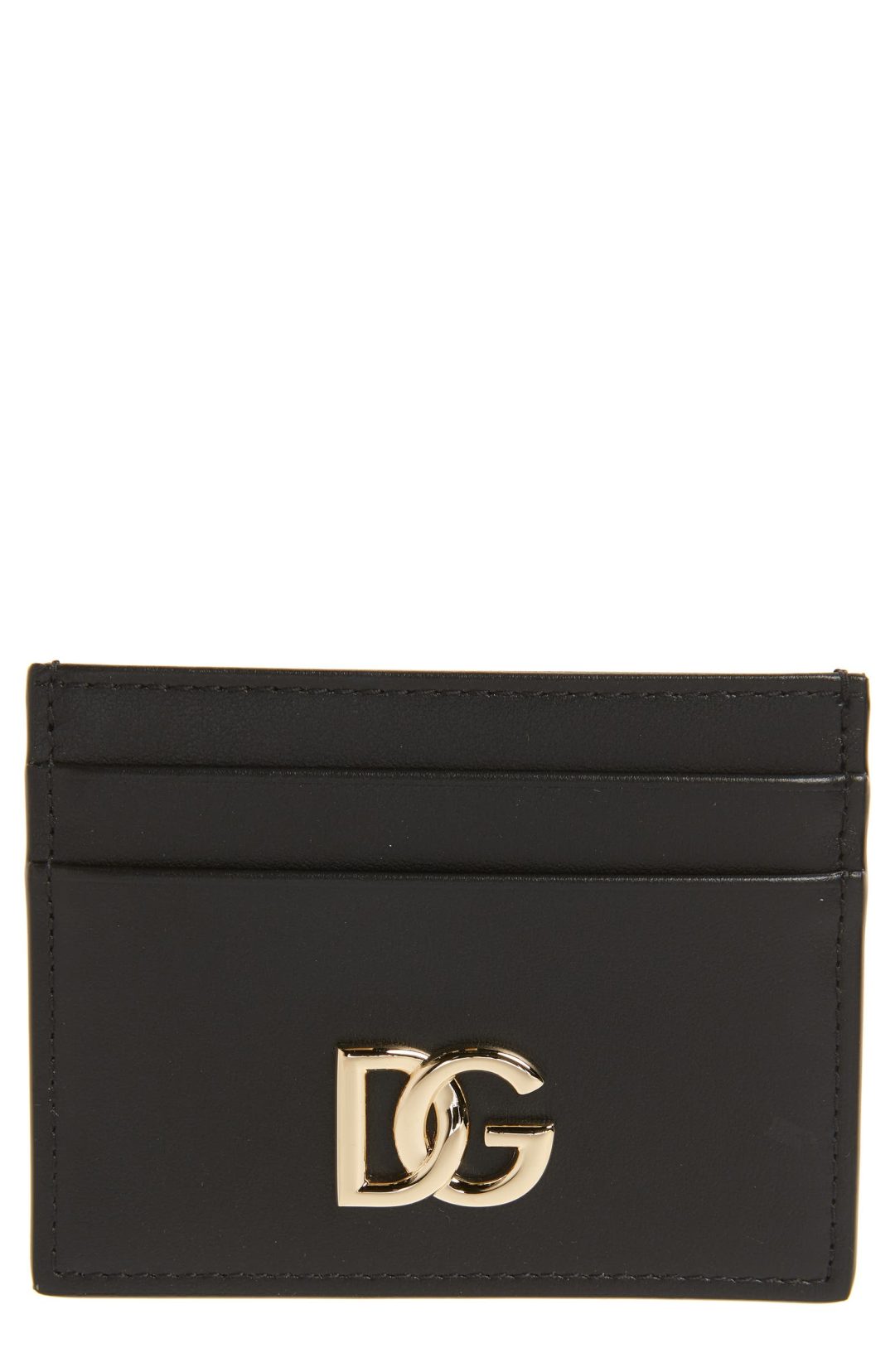 Black Dolce and Gabbana DG Logo Leather Card Case 