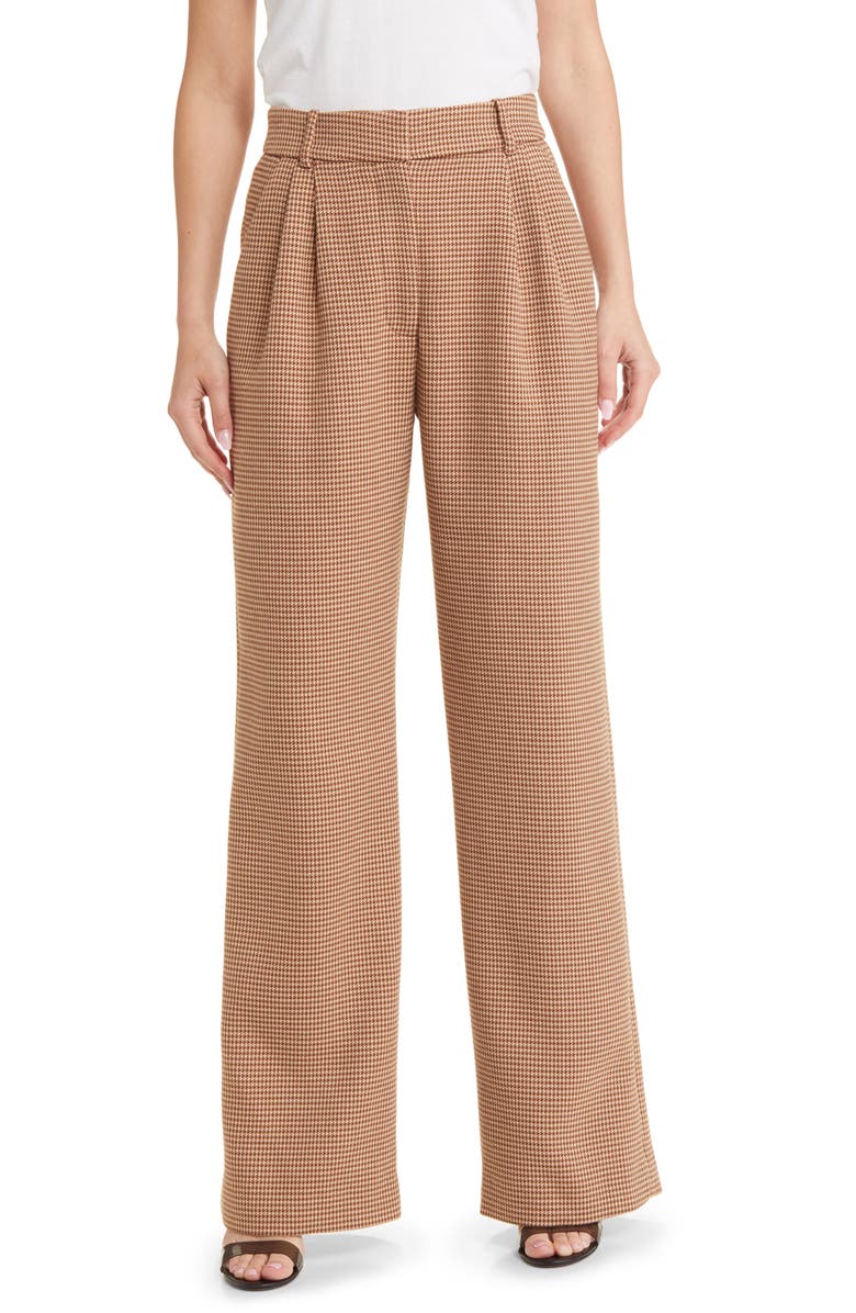 Camel Favourite Daughter Favorite Houndstooth Wide Leg Pants 