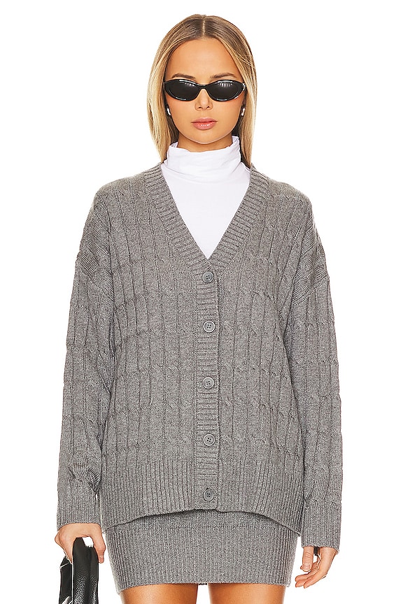 Grey L’Academie Daiva Cable Cardigan 