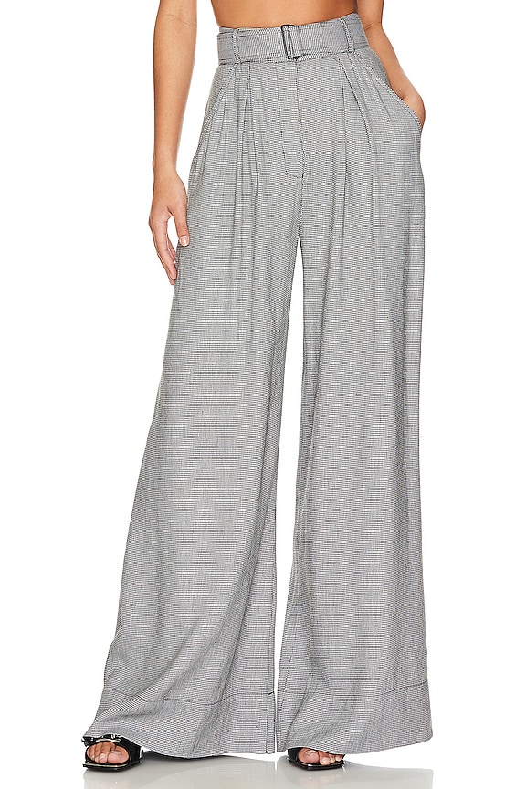 Grey Matthew Bruch Wide Leg Pleated Pant 