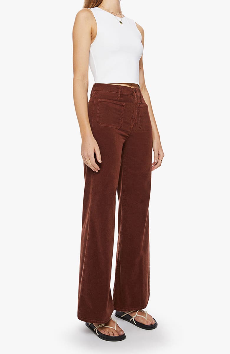 Brown Mother The Patch Pocket Roller Wide Leg Corduroy Pants 