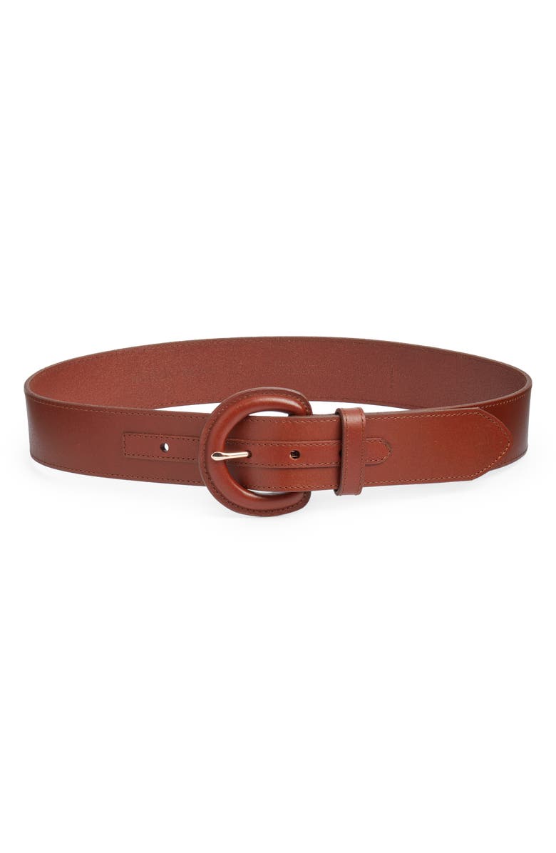 Brown Nordstrom Amy Covered Buckle Leather Belt 
