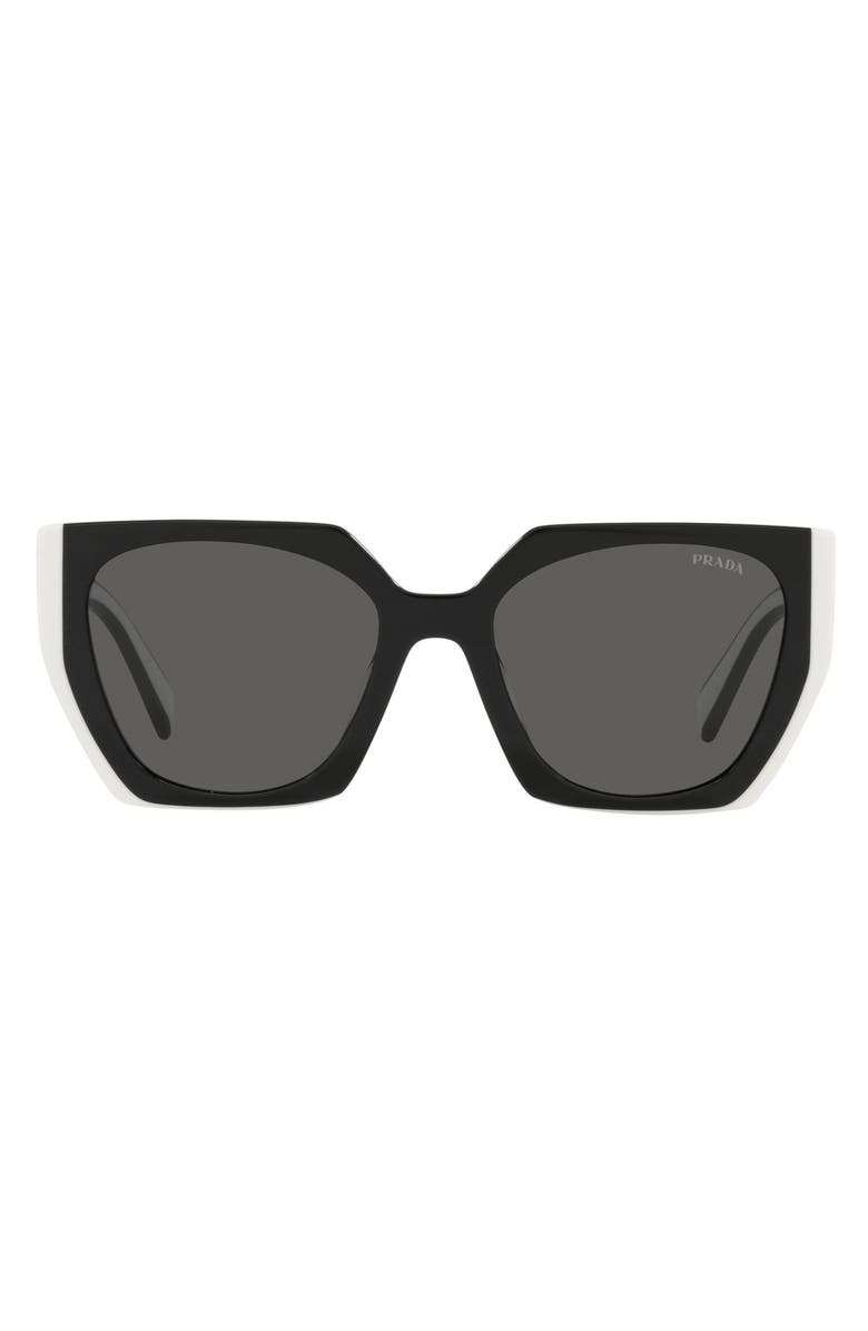 Black and white Prada 54mm Geometric Sunglasses 