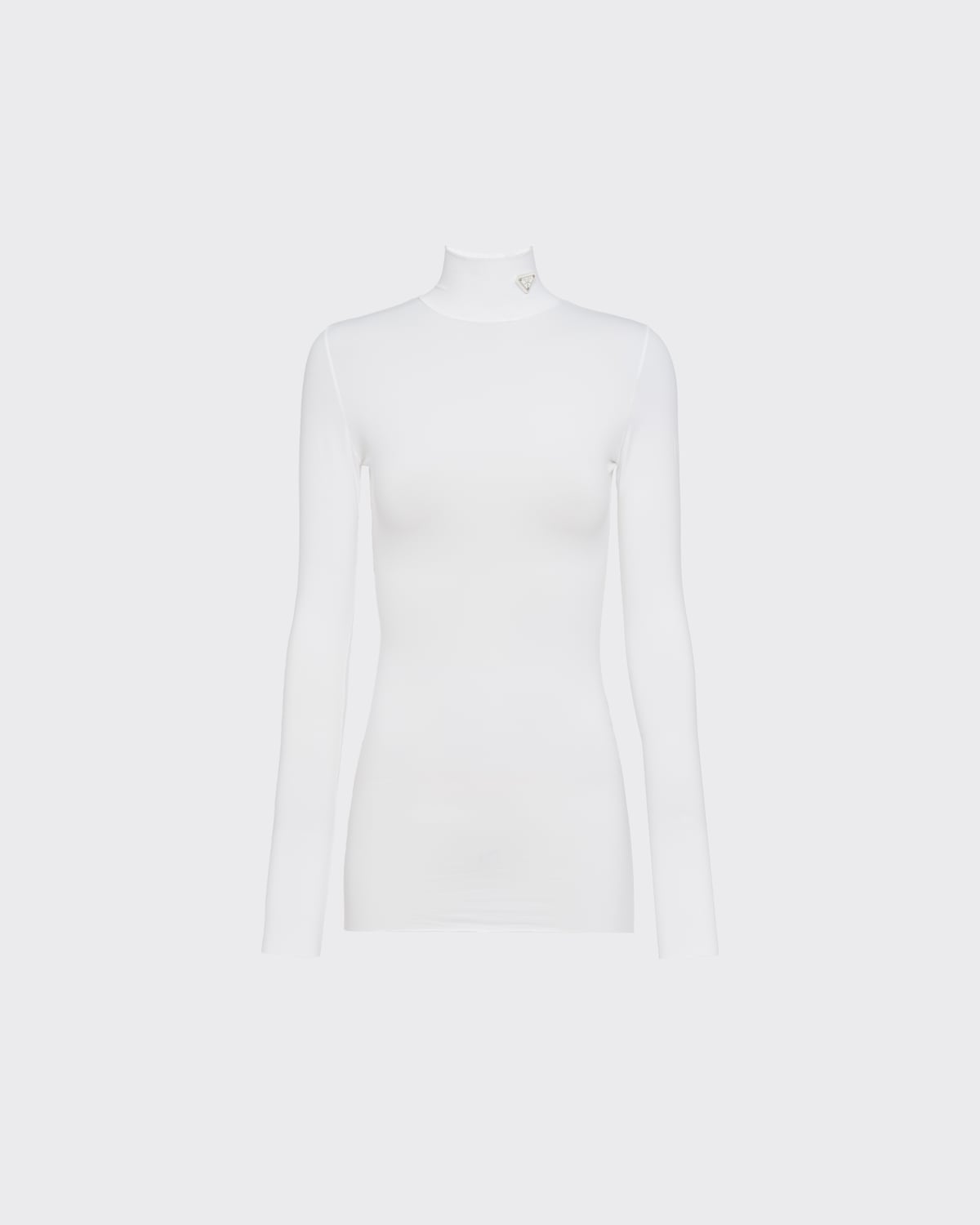 White Prada Jersey turtleneck top 