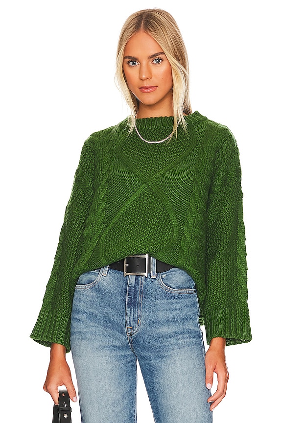 Green SNDYS x REVOLVE Carrie Cable Knit Pullover 
