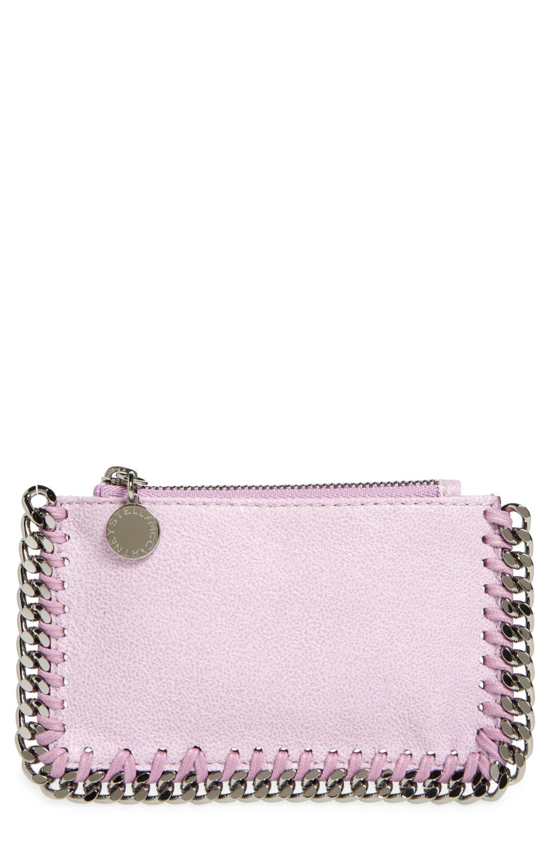 Pink Stella McCartney 'Small Falabella' Faux Leather Zip Card Case 