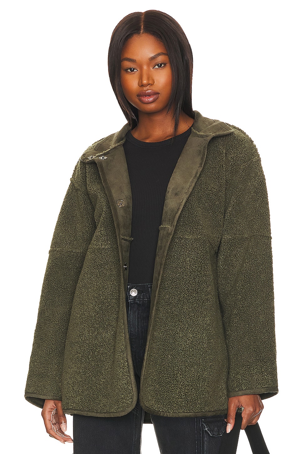 Green Velvet by Graham & Spencer Albany Reversible Sherpa Coat 