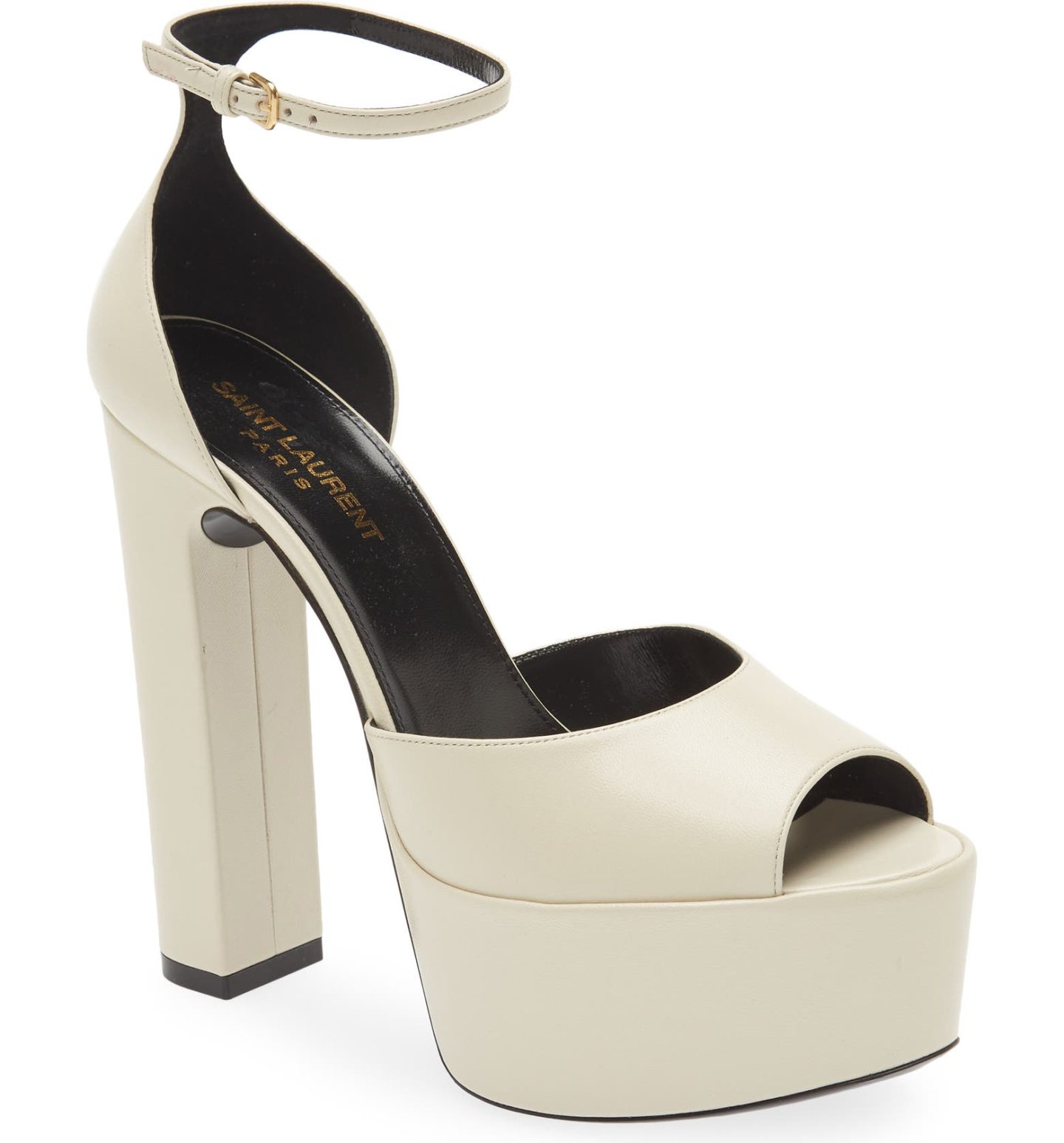 White YSL Jodie platform sandals