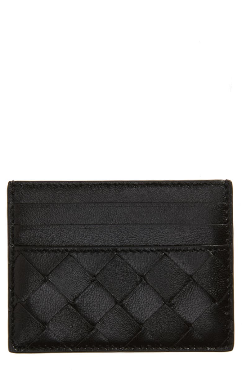 Black Bottega Veneta Intrecciato Leather Card Case