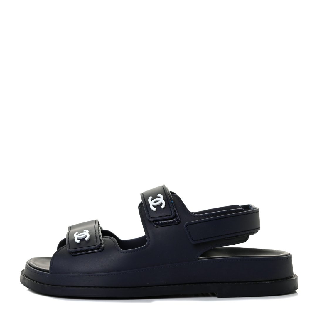CC 25S Dad Sandal Black Denim Calfskin