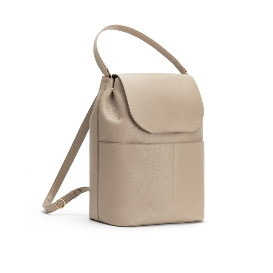 Beige Cuyana Leather Backpack 