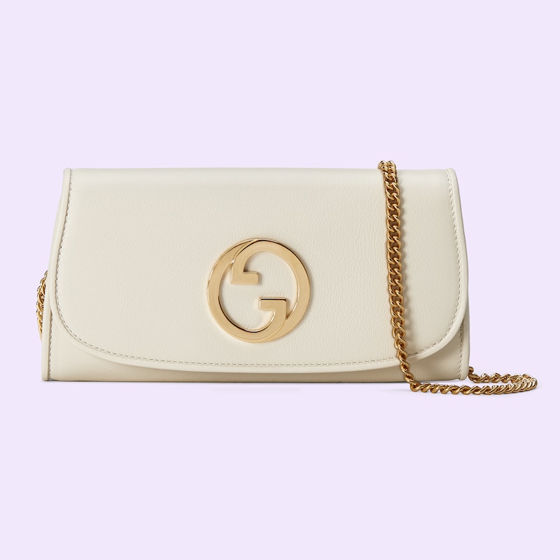 White Gucci Blondie Continental Chain Wallet 