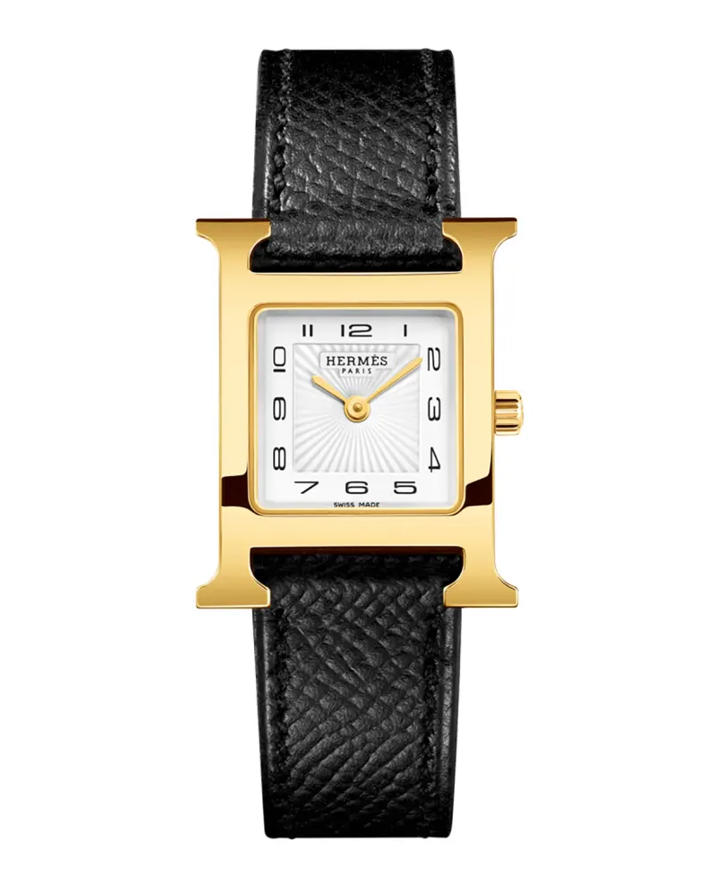 Best designer watches for women: Black and gold Hermes Heure H Watch