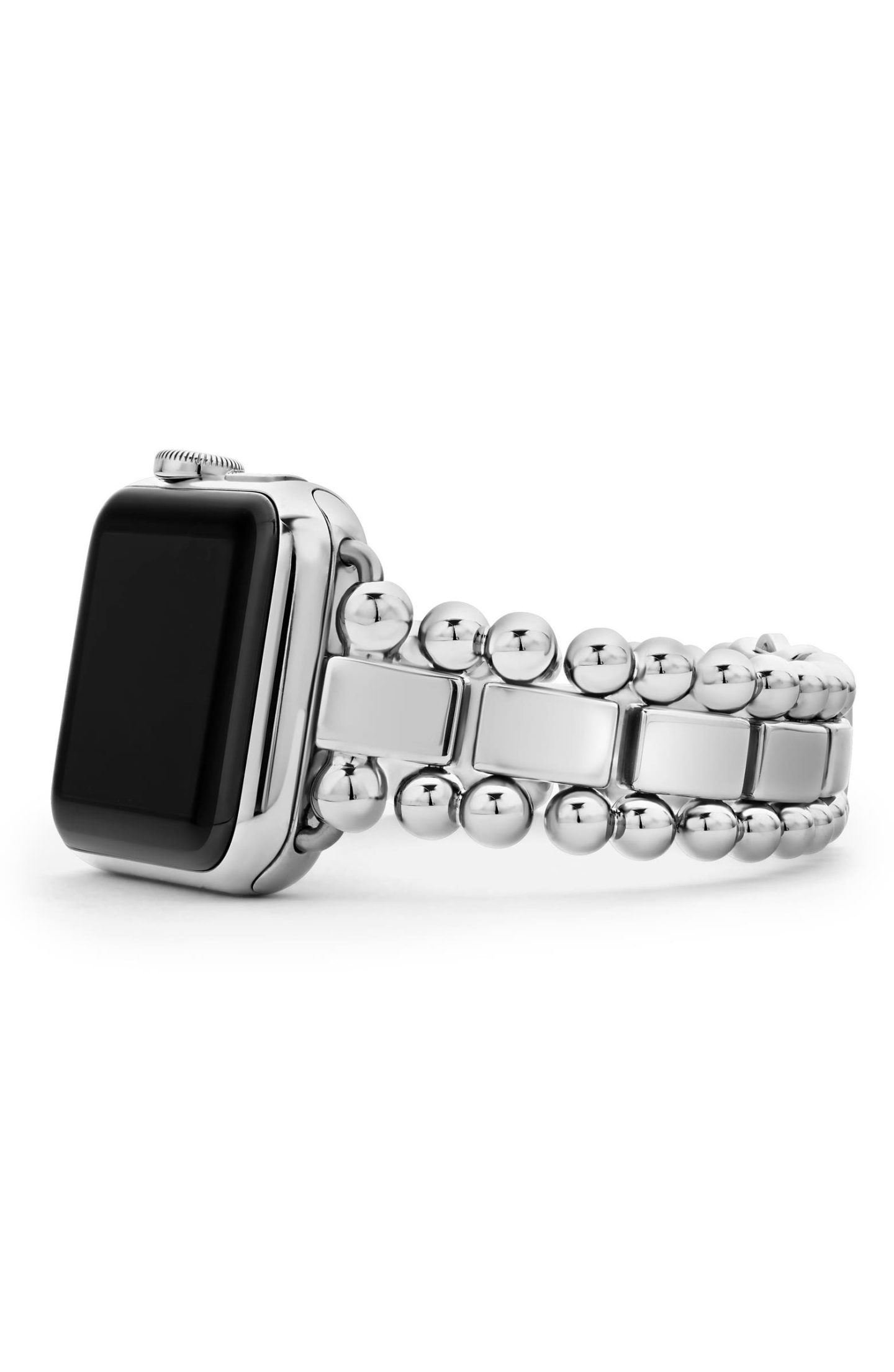 Silver Lagos Smart Caviar Stainless Steel Link Band for Apple Watch