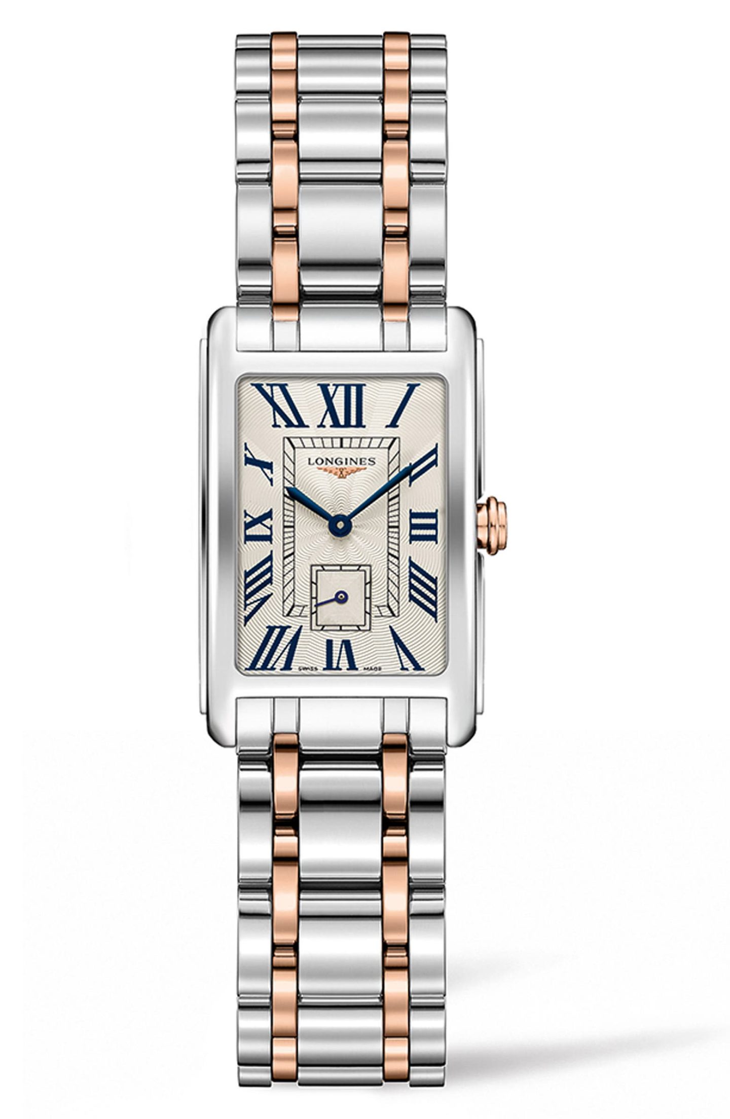 Stainless steel and rose gold Longines DolceVita Bracelet Watch