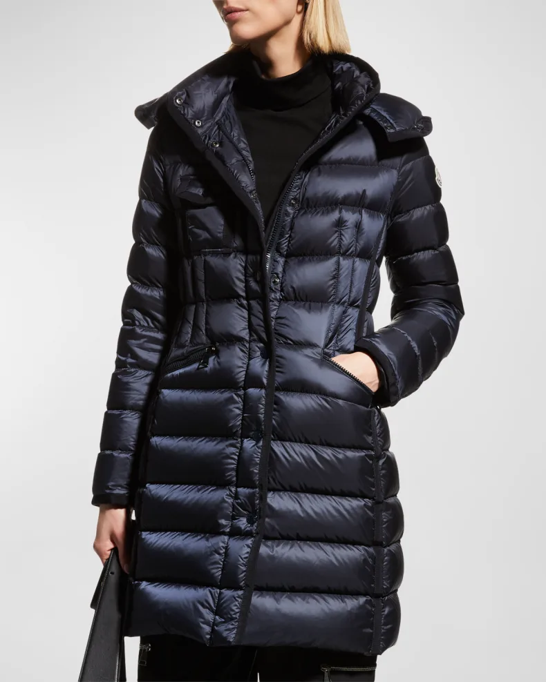 Black Moncler Hermine Hooded Puffer Jacket 