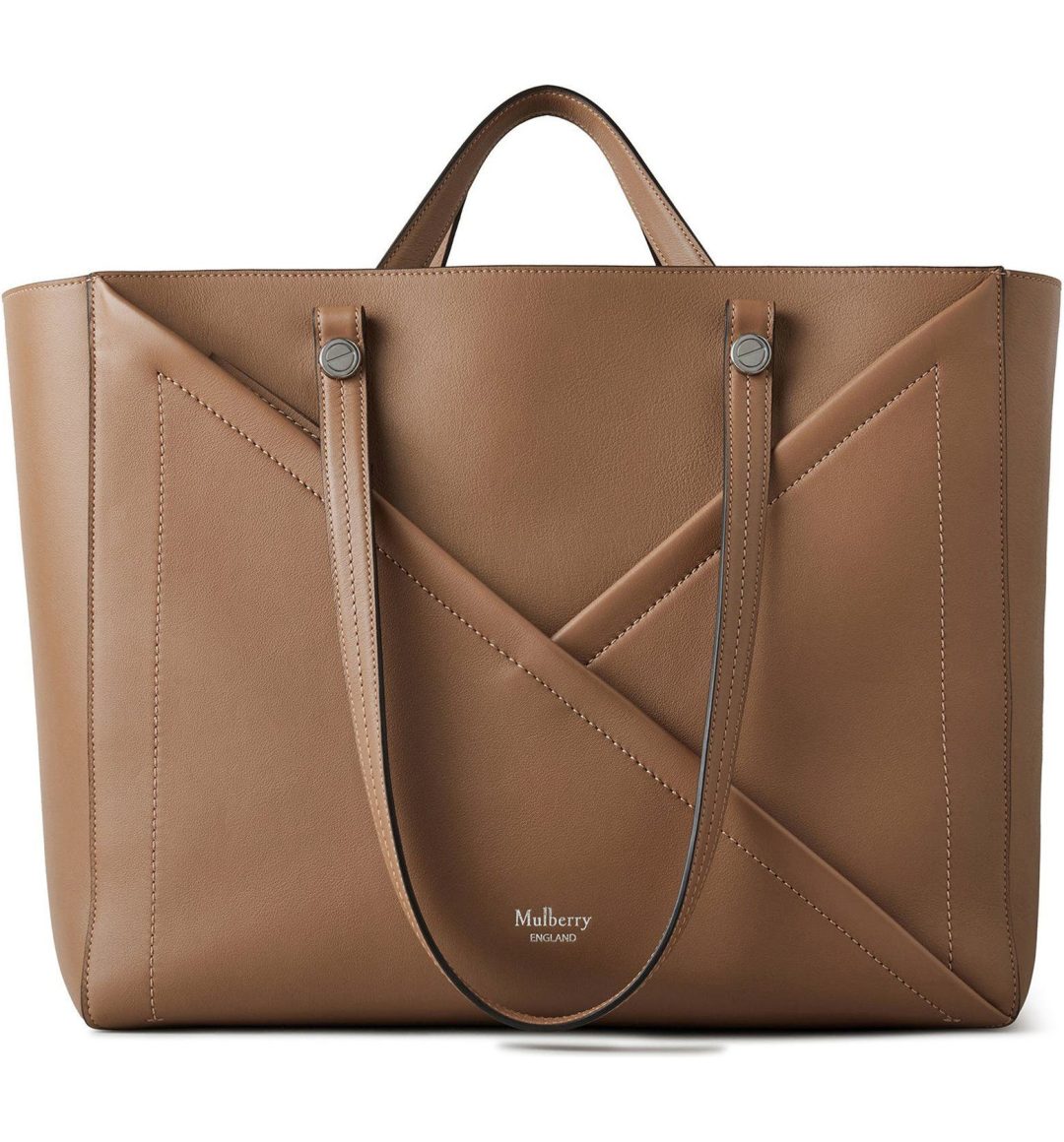 Brown Mulberry M Double Handle Leather Tote 