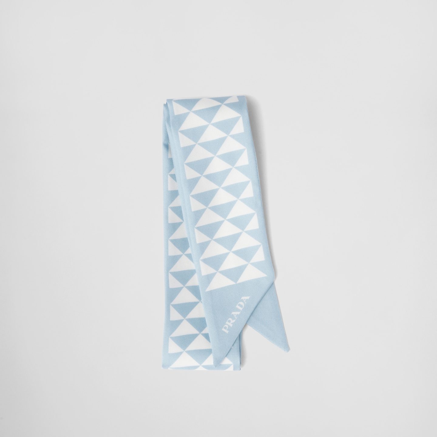 Blue and white Prada Printed twill scarf 