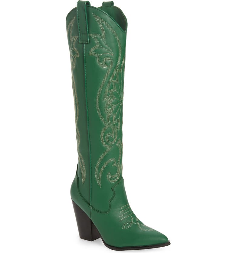 Green Steve Madden Lasso Knee High Western Boot 