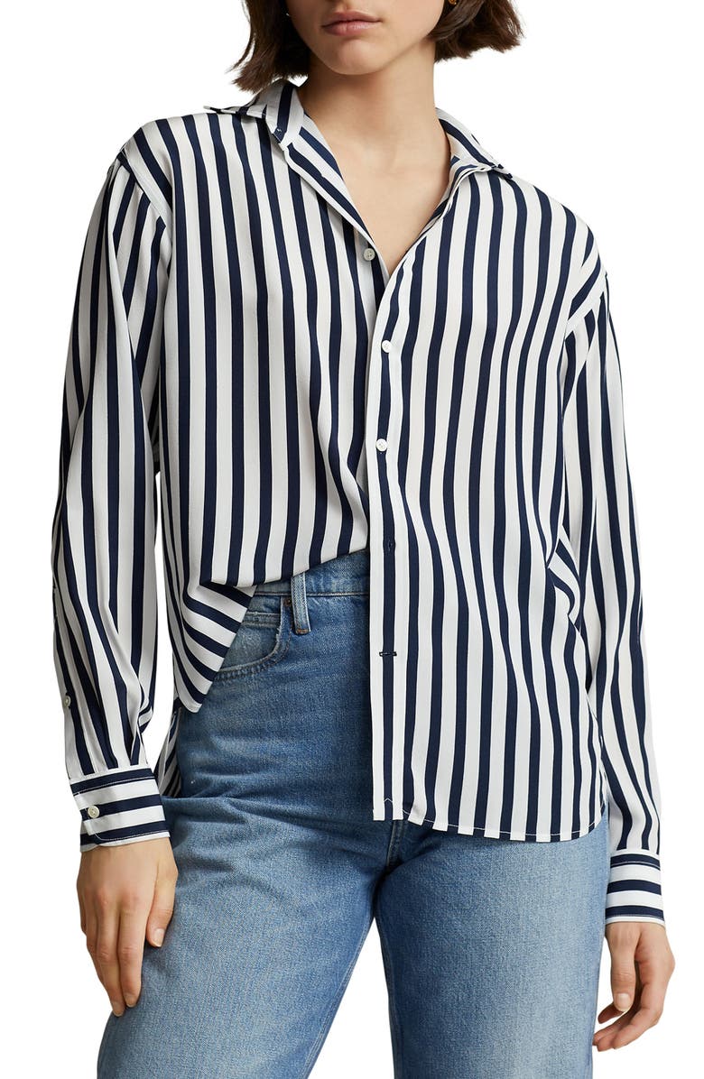 Polo Ralph Lauren Stripe Silk Button-Up Shirt