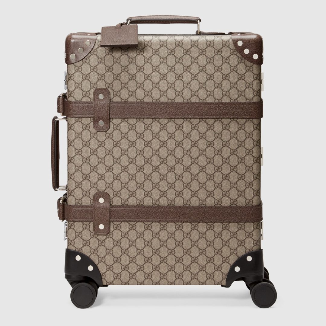 Brown Gucci x Globe-Trotter GG carry-on 