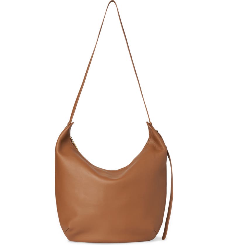 The Row Tan Allie North/South Leather Shoulder Bag