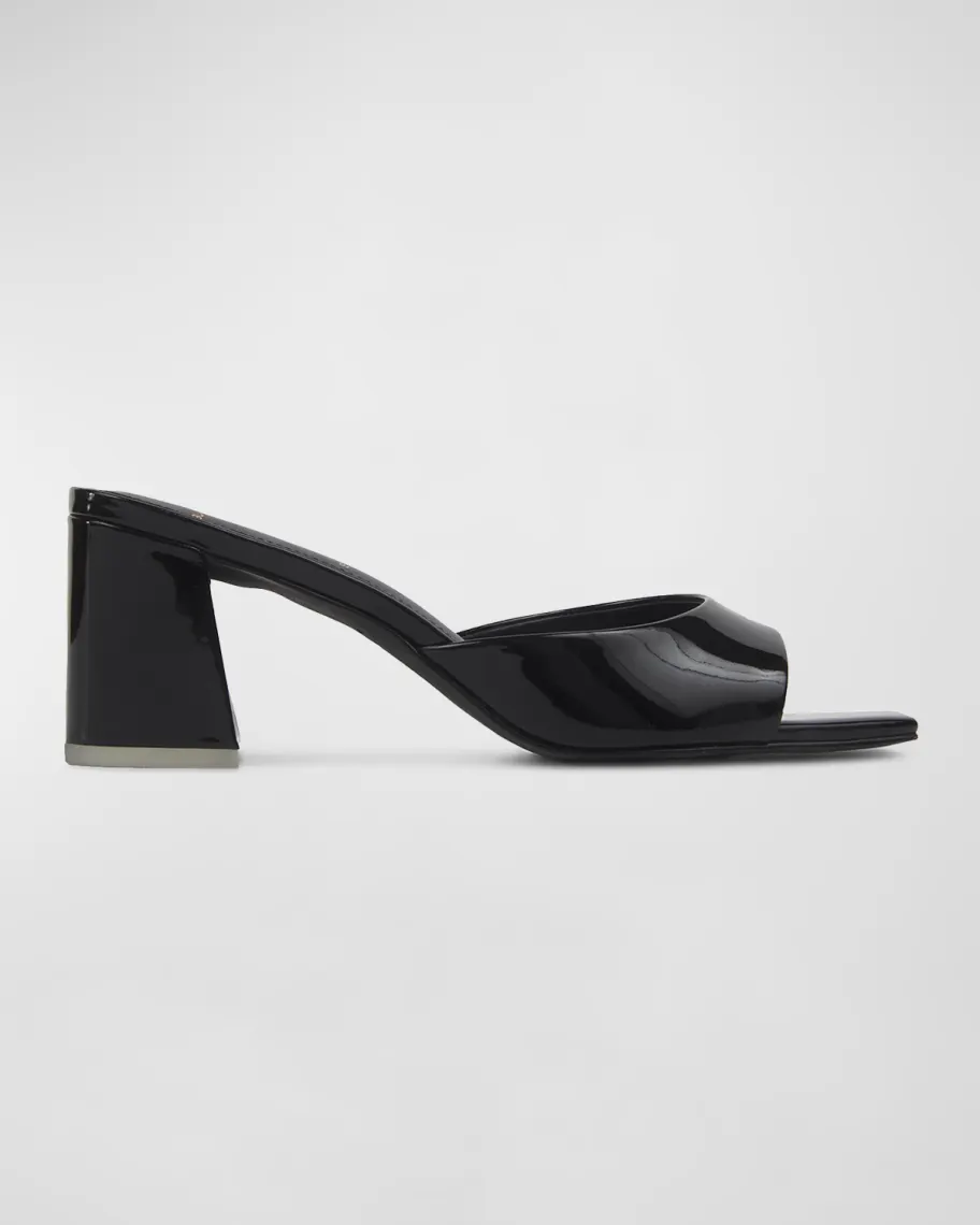 Black Black Suede Studio Dia Patent Mule Sandals 