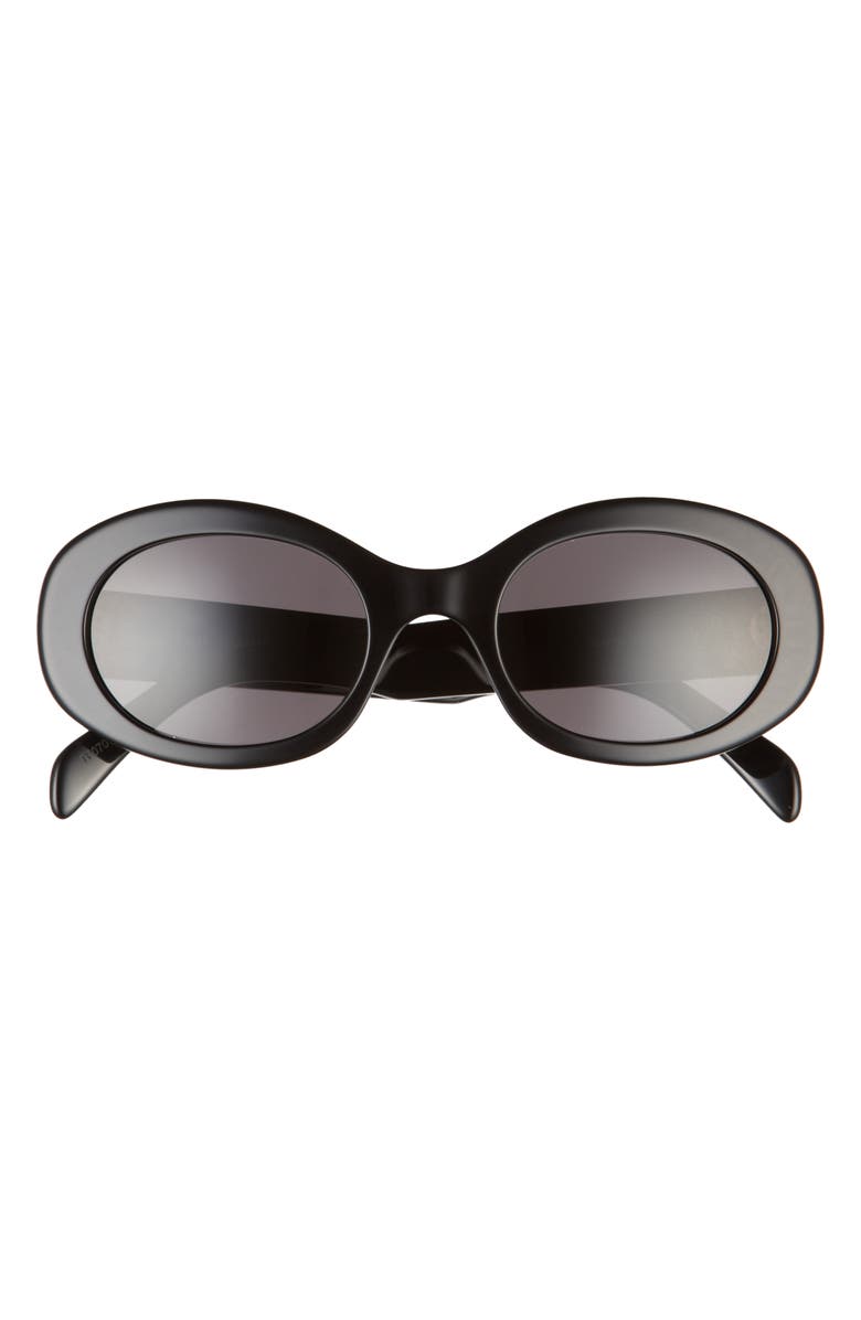 Black Celine Triomphe 52mm Oval Sunglasses 