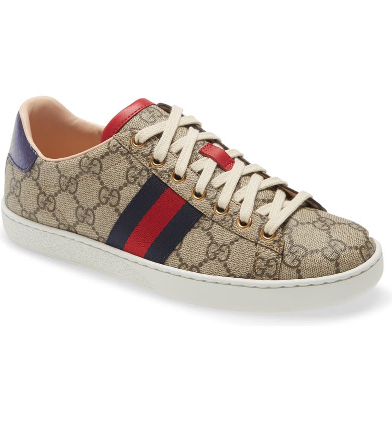 Brown, red, and blue Gucci New Ace Sneaker 