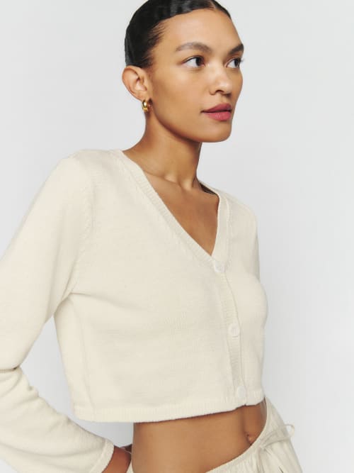 White Reformation Justine Cotton Cardigan 